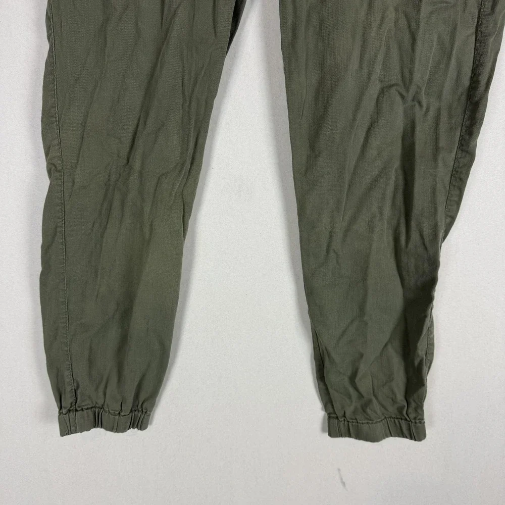 Supplies Pants Mens Large Green Canvas‎ Jogger Elastic Waist Cuffed Casual